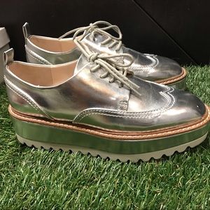 ⚪️Zara Platform Silver shoe ⚪️